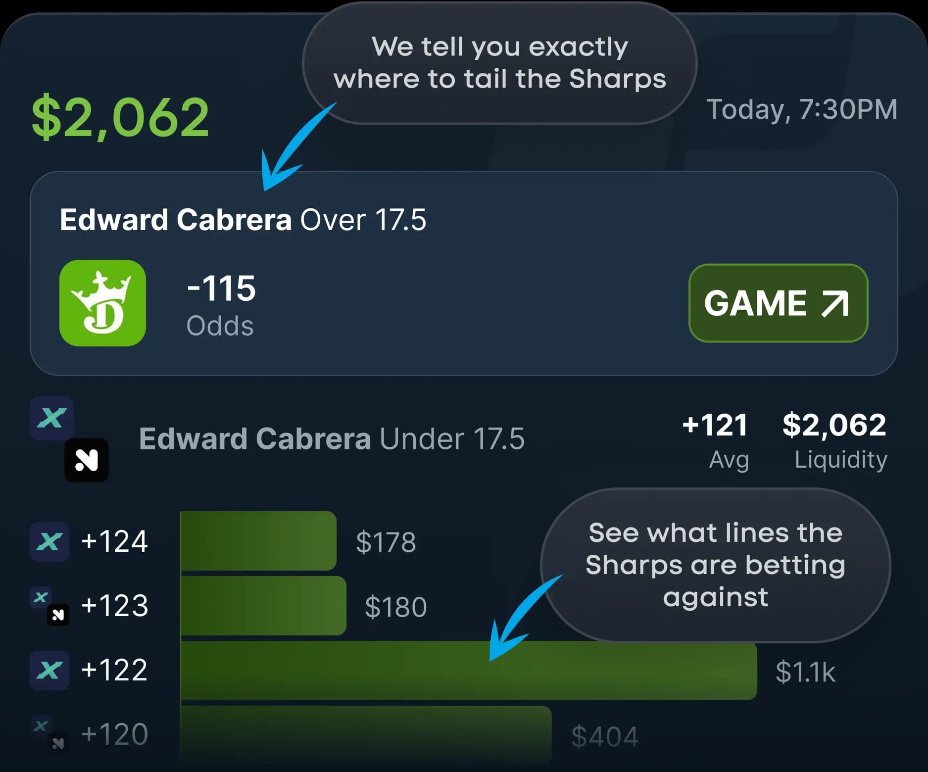 Sharp Money Tool Interface